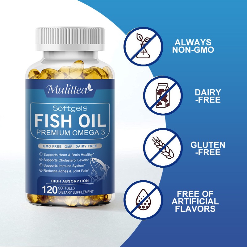 Omega 3 Fish Oil 1200mg – 120 Softgels, Triple Strength EPA/DHA, Highest Potency