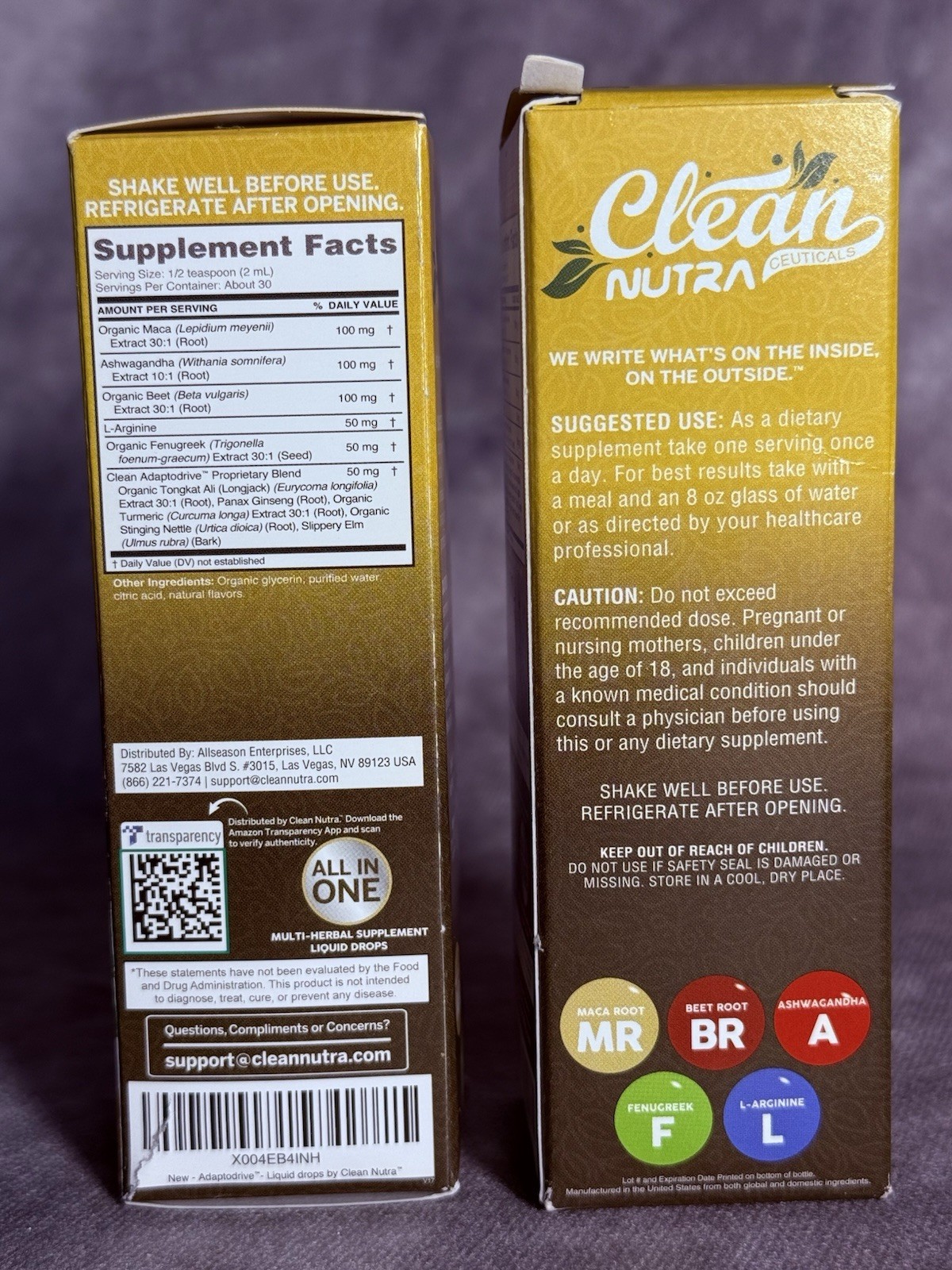 Clean Nutra Adaptogen Liquid Drops Stress Support Clean Berry 2 fl oz