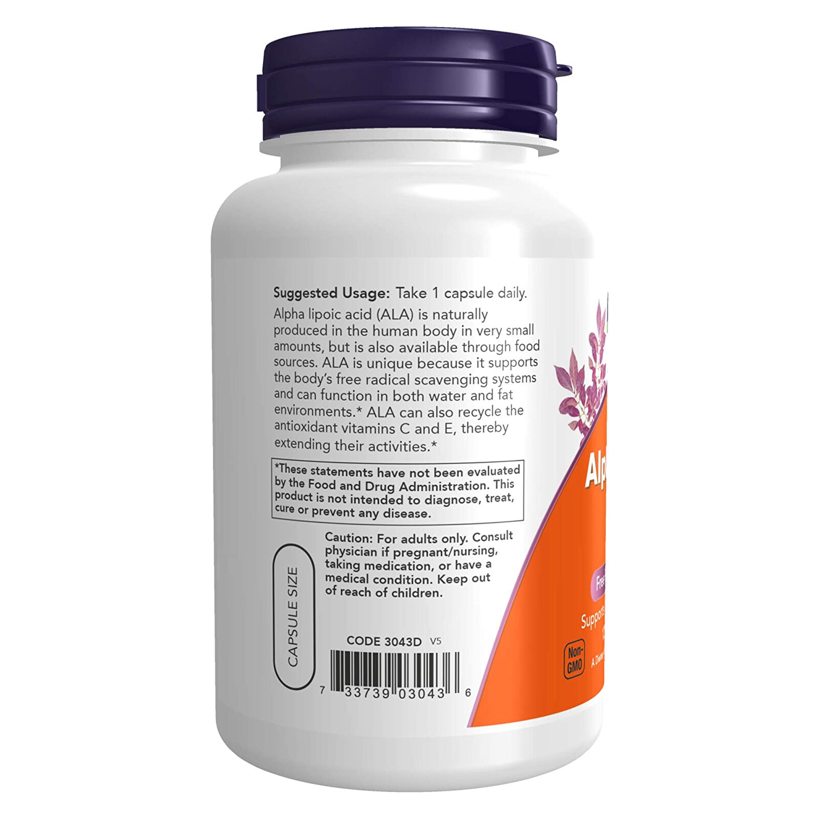 3 x NOW High Potency Alpha Lipoic Acid 250 mg 120 VCaps Antioxidant