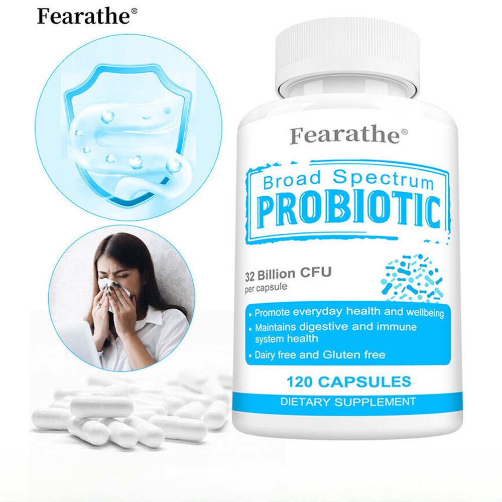 No Gluten Broad Spectrum Probiotic For Digestive 32 Billion Cfu Gut Health