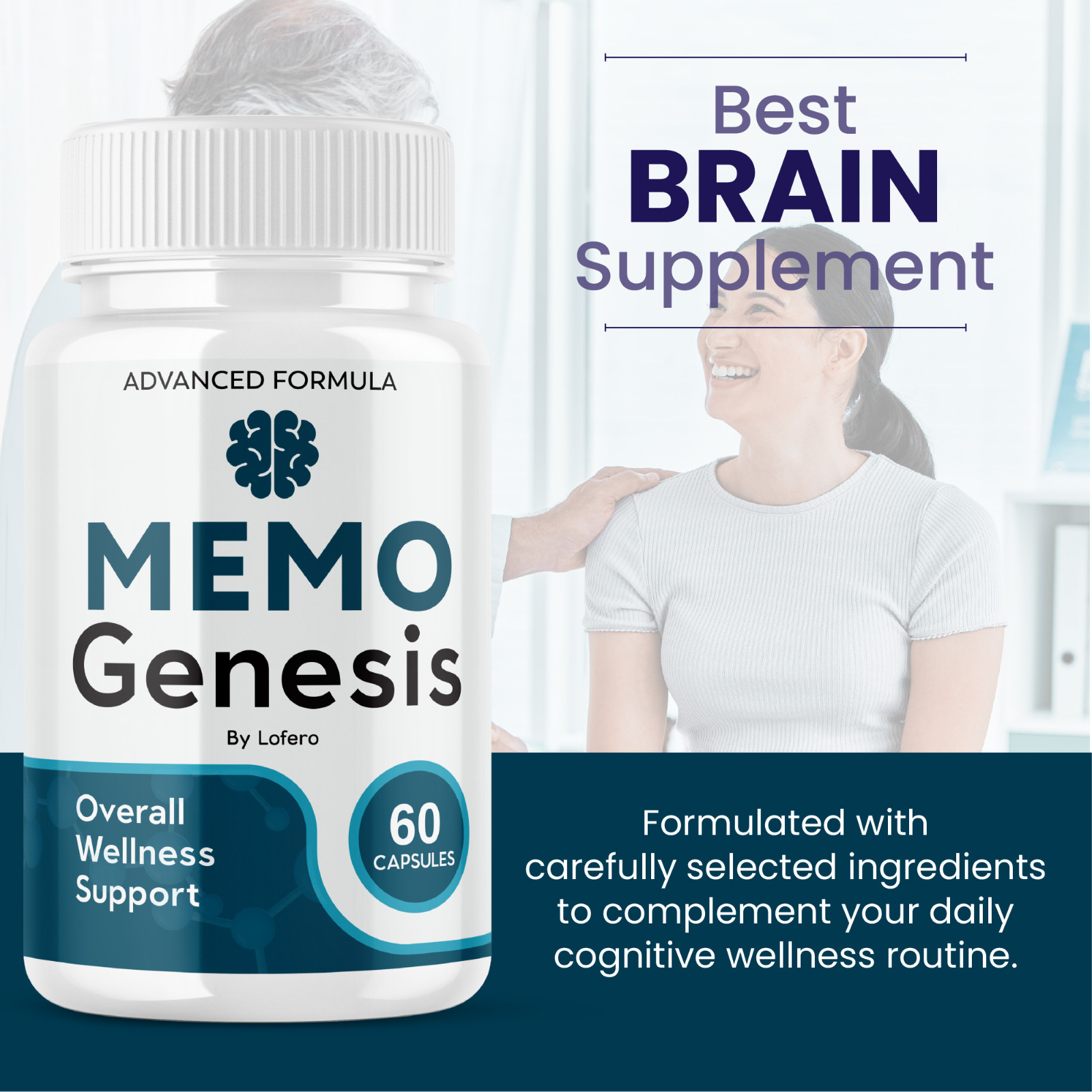 Memo Genesis Capsules Nootropic All Natural Formula Brain Supplement (60 ct)