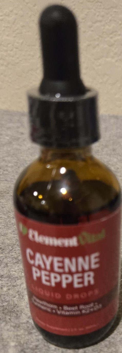 Cayenne Pepper Liquid Drops Dietary Supplement Exp 12/2027 2 fl oz