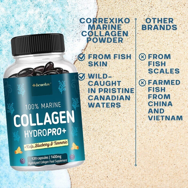 Collagen + Kelp, Blueberry and Turmeric for Hair Skin Nail Health