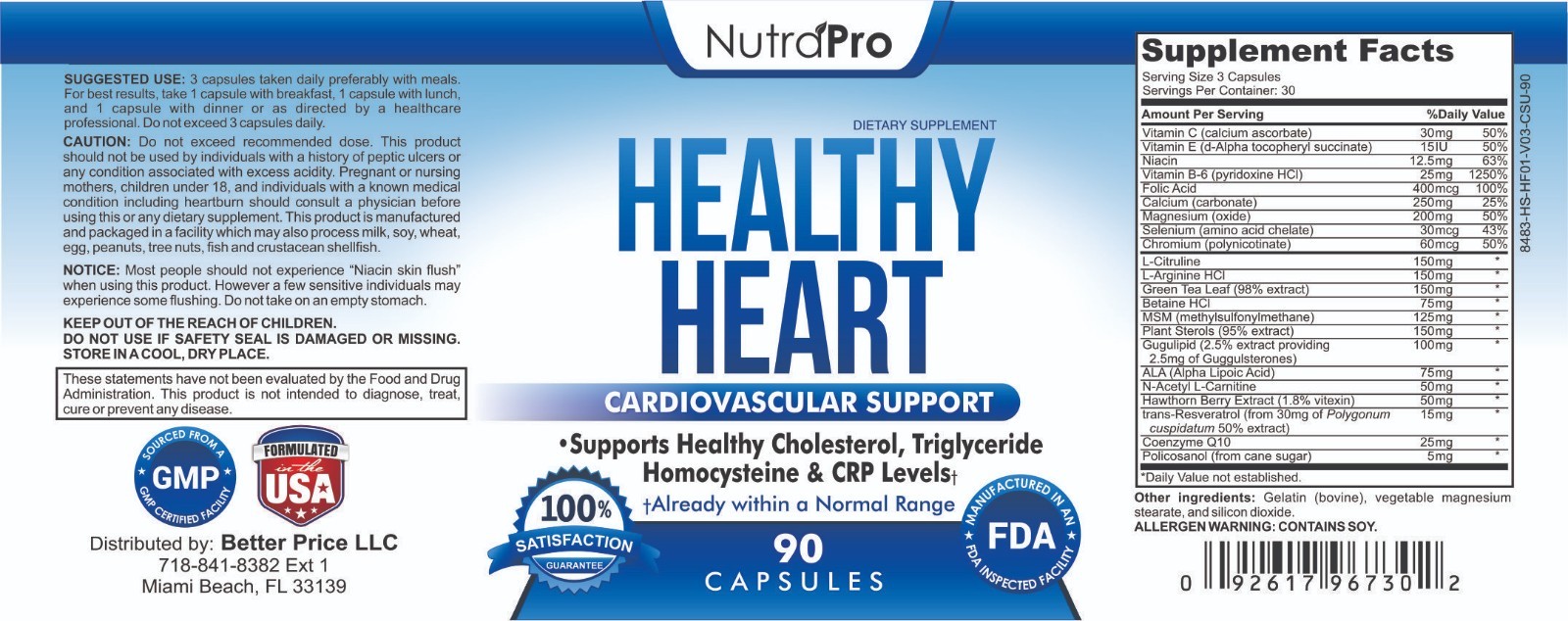 Heart Health and Artery Cleanse & Protect. Cholesterol Balancing Supplement