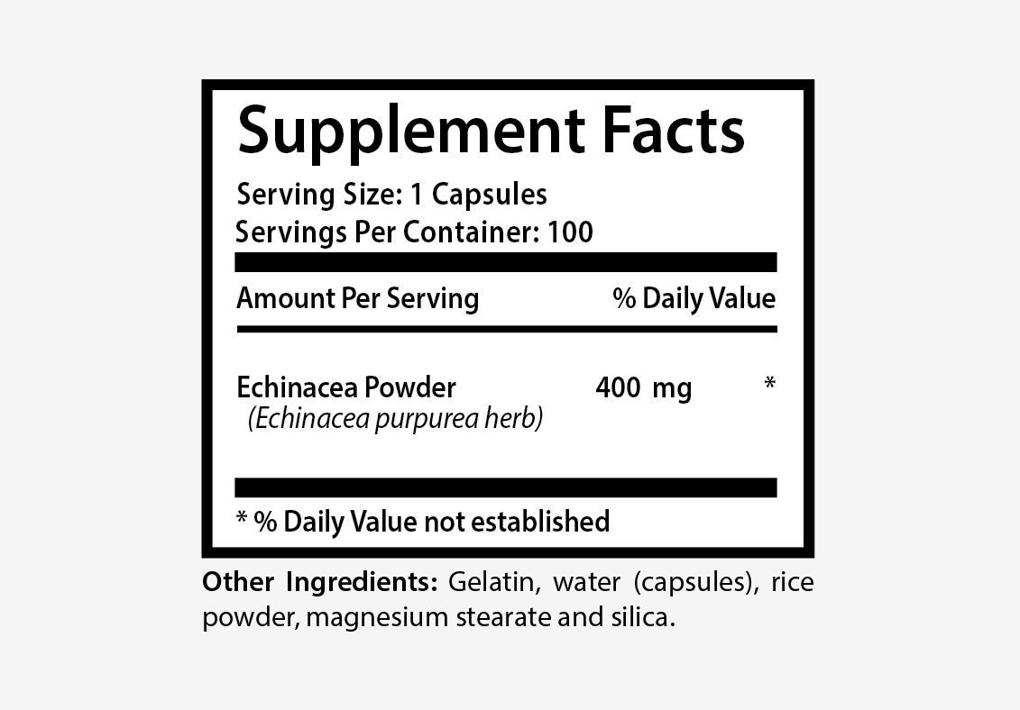 Takes Care of Stomach Pain Caps – Echinacea Powder 400mg – Echinacea Plant 1B
