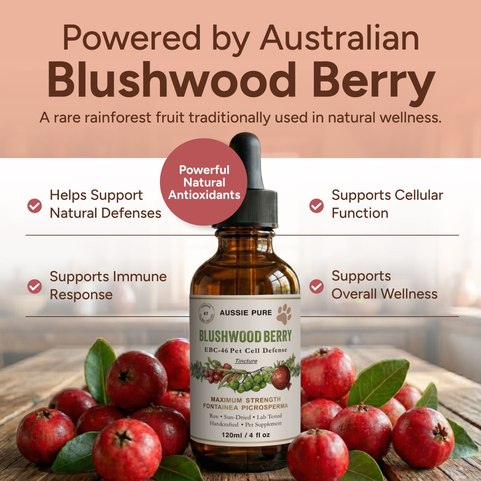 Aussie Pure Blushwood Berry EBC-46 Pet Therapy Maximum Strength Tincture