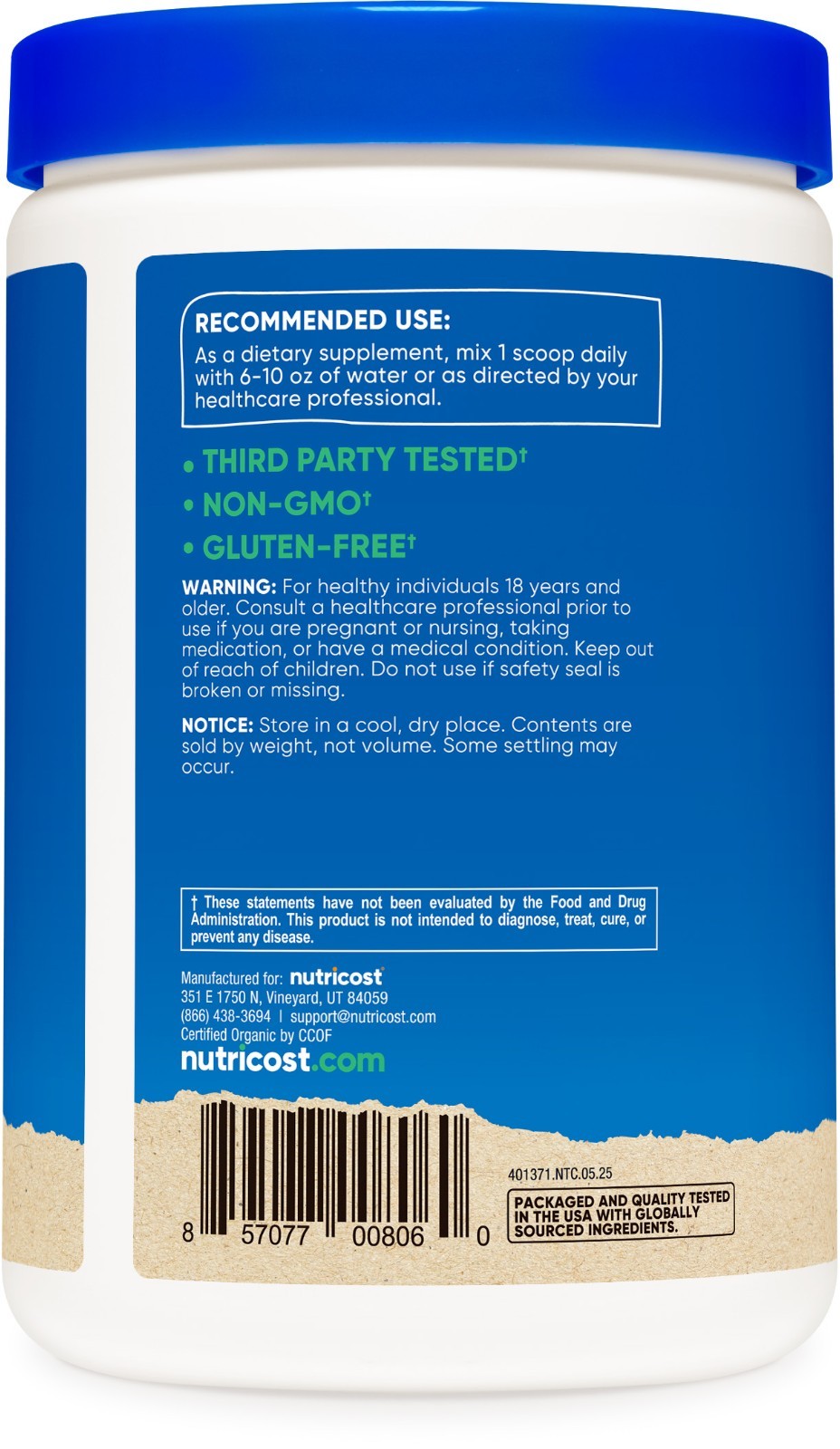 Nutricost Organic Cordyceps Mushroom Powder 250 Grams