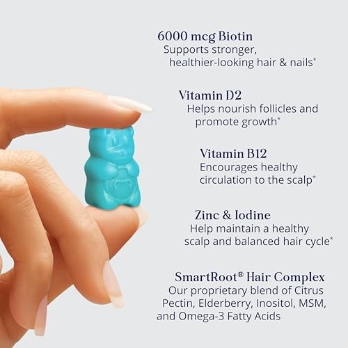 SugarBearPro Hair Vitamin Gummies, 6000mcg Biotin, Vegan, Halal, Cruelty-Free