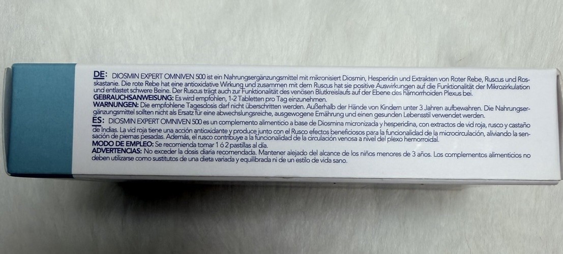 DuLac Pharma Diosmin Expert Omniven 500 Tablets 40 Blood & Circulatory Health