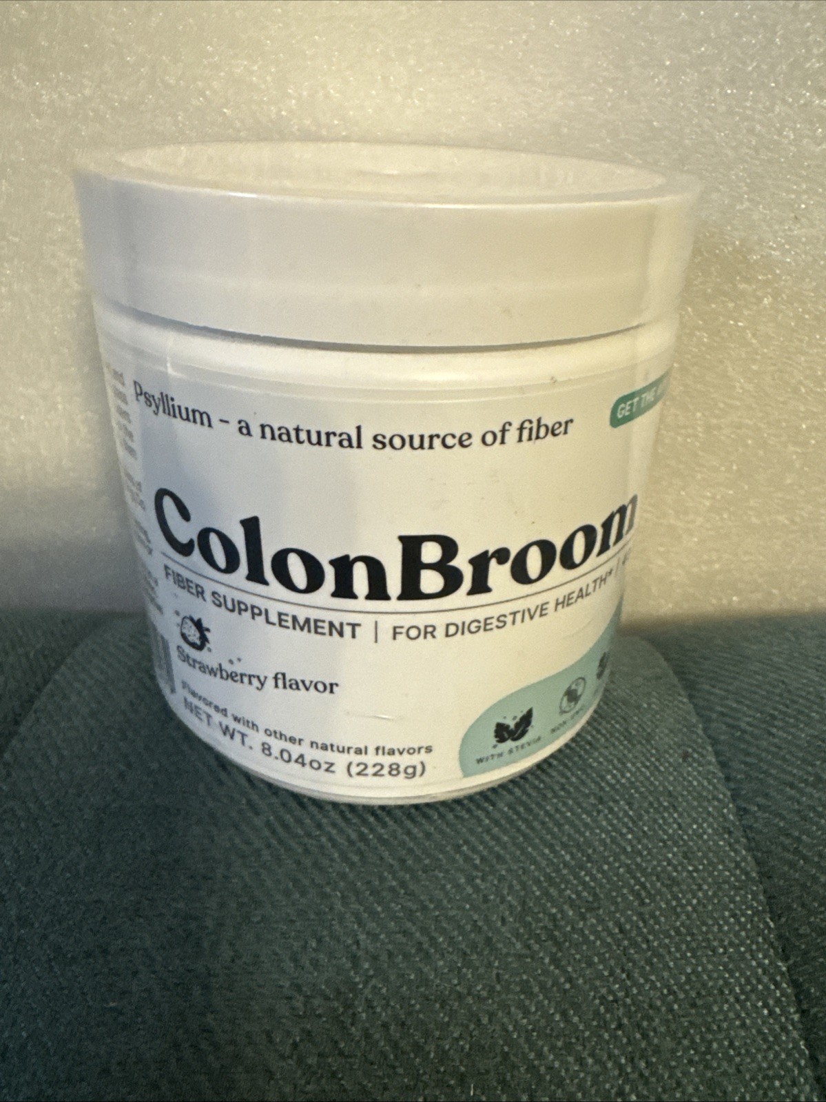 ColonBroom Digestive Health Fiber Supplement 8.04 oz Strawberry (Exp 09/2026