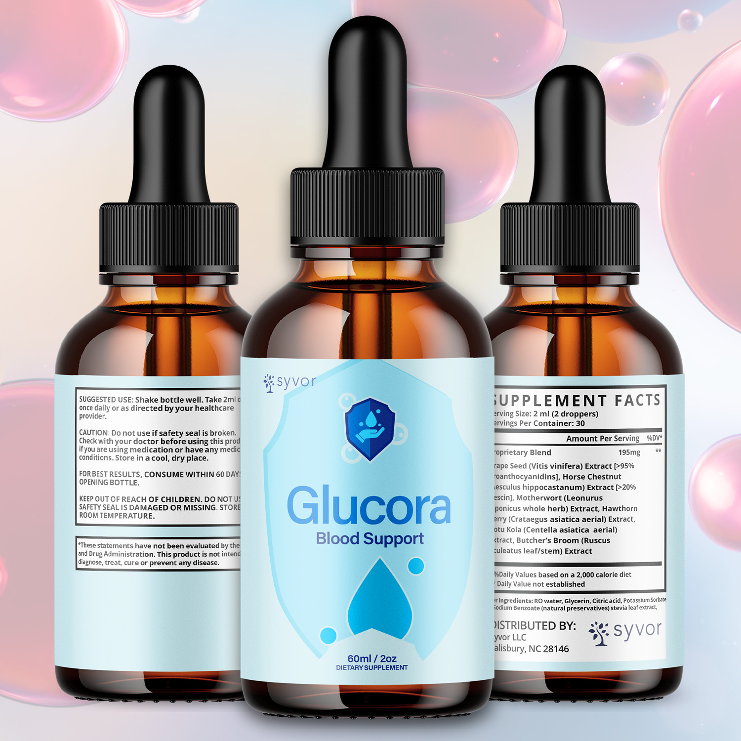 (1 Pack) Glucora Blood Support Drops Glucora Vitamin Supplement 30 Servings