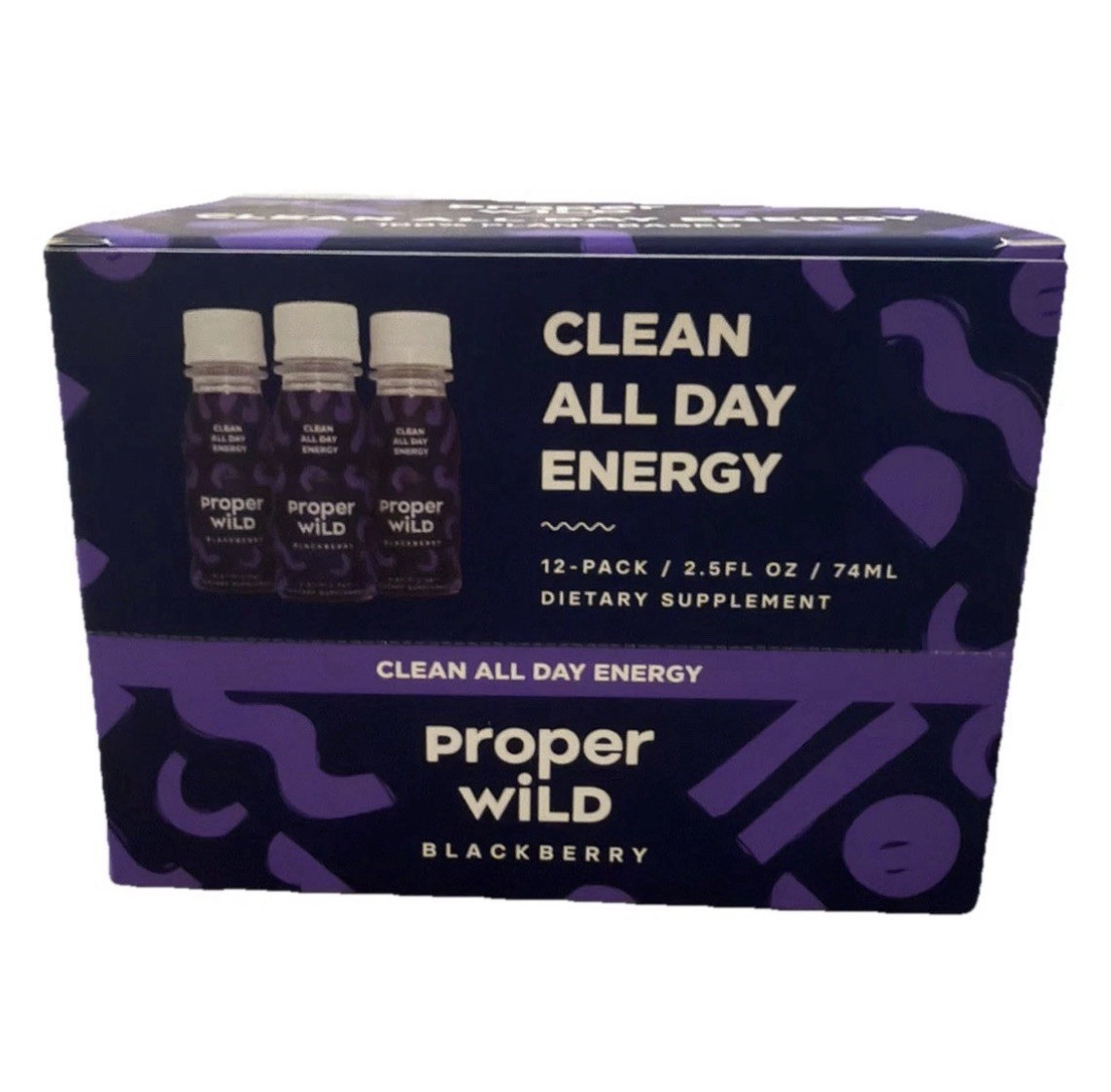 Proper Wild Blackberry Energy Shot 12-Pack 2.5 fl oz 100mg Caffeine Vegan