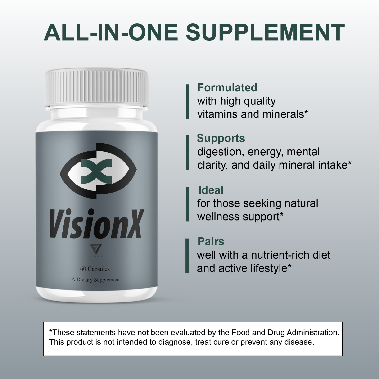 (5 Pack) VisionX Advanced Eye Health Support, Vision X Supplement (300 Capsules)