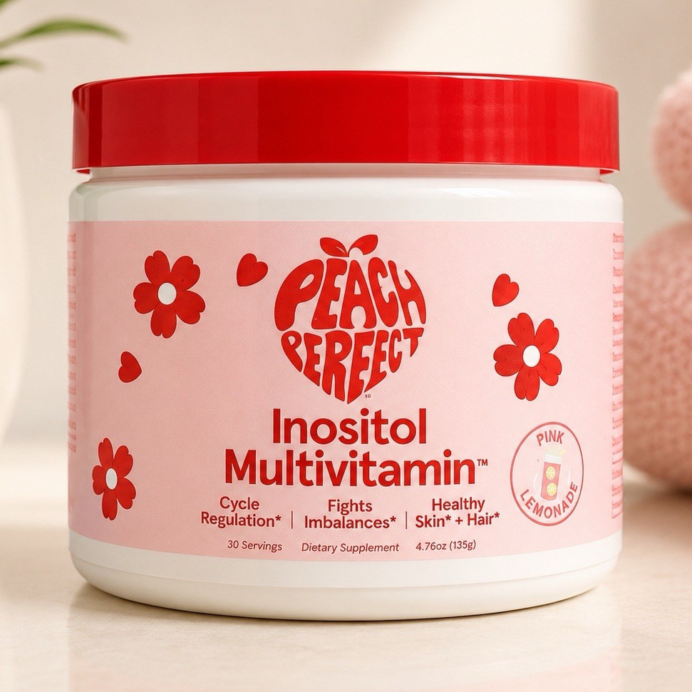 Peach Perfect Inositol Multivitamin Powder Pink Lemonade 30 Servings 4.76 oz