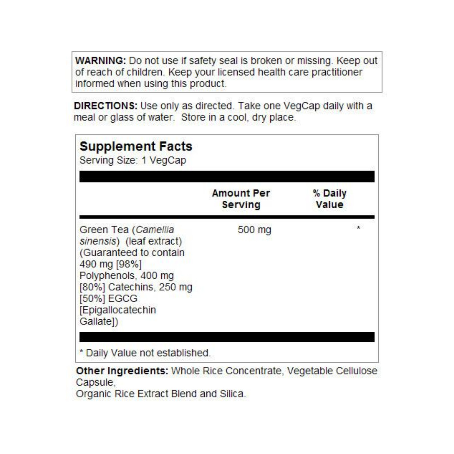 Solaray Guaranteed Potency Green Tea Leaf Extract Double Strength, Veg Cap
