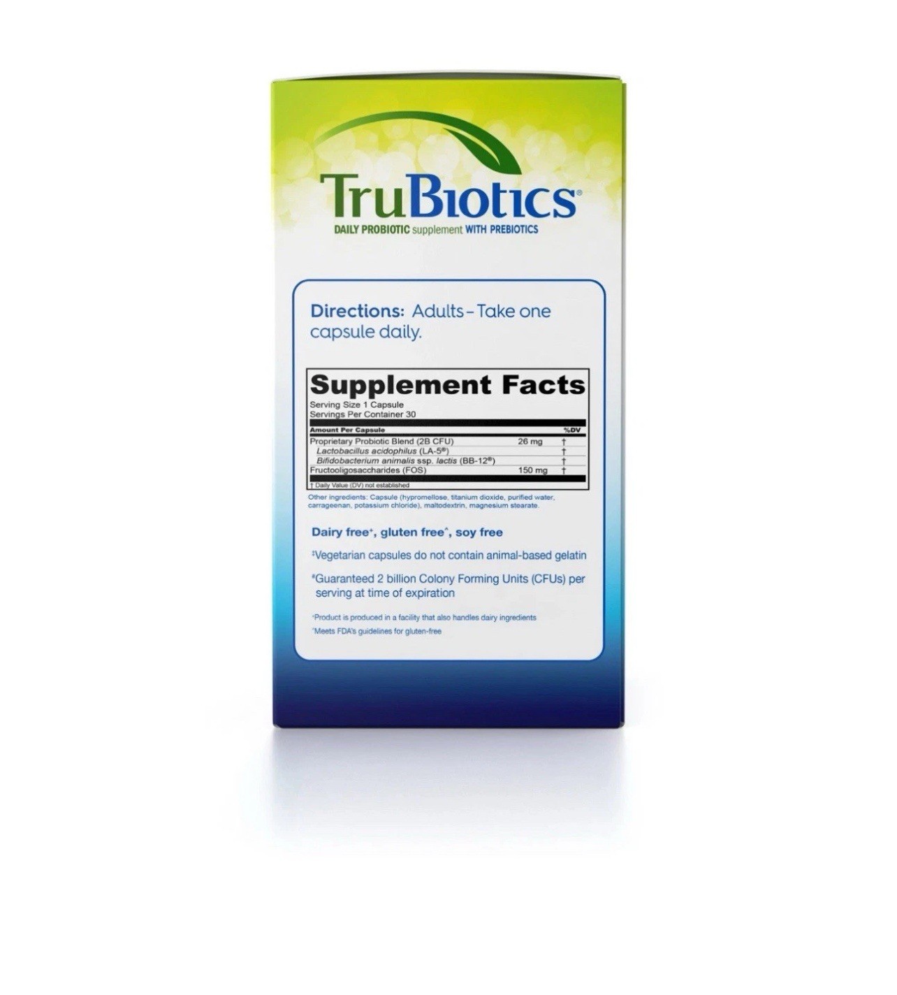 One A Day TruBiotics Probiotic Supplement Vegetarian Capsules 30 Count Pack of 1