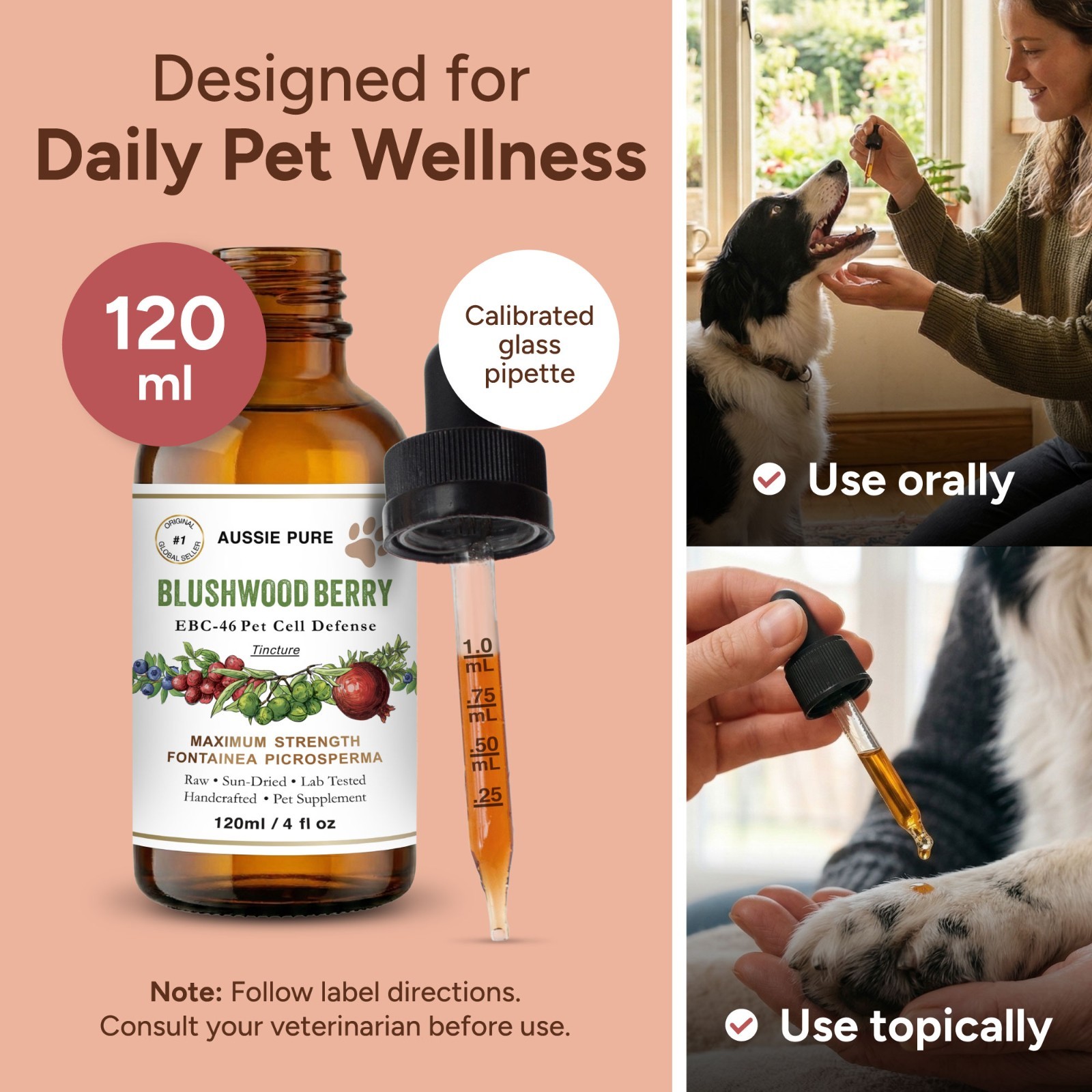 Aussie Pure Blushwood Berry EBC-46 Pet Therapy Maximum Strength Tincture