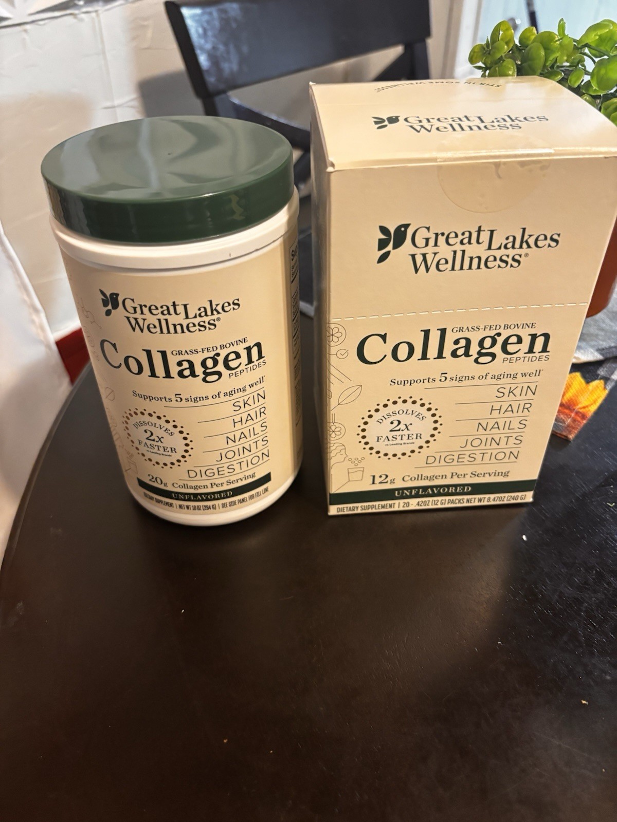 Great Lakes Wellness Collagen Peptides Bovine Unflavored Powder Stick Keto Paleo