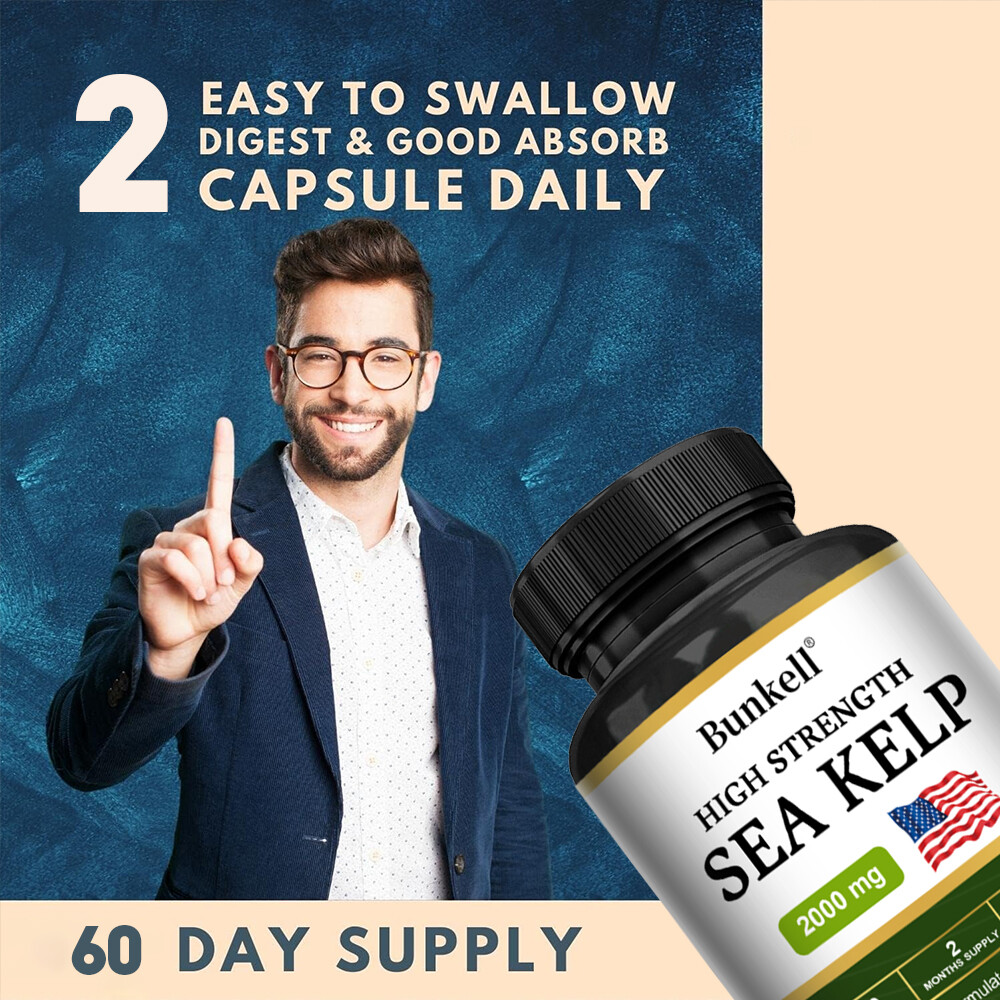 Sea Kelp 2000mg Thyroid Support Seaweed/30 to 120 Vegan Capsules