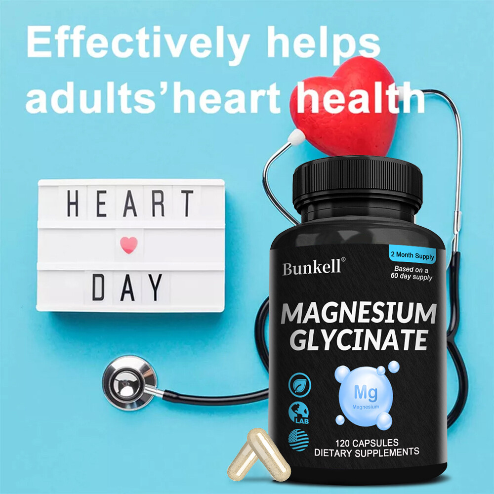 Magnesium Glycinate Capsules 1040mg High Absorption Chelated by Bunkell
