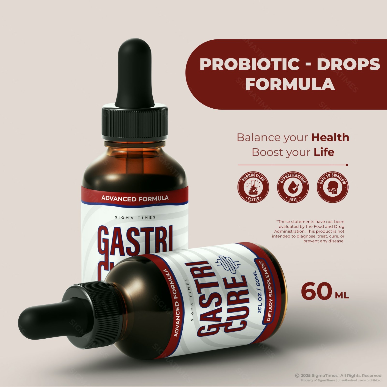 Gastri Cure Drops – GastriCure Natural Digestive Support and Comfort – 2 Pack