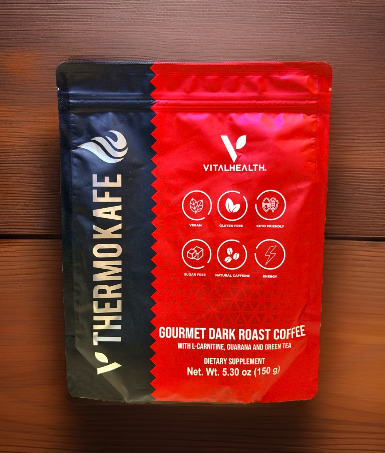 VitalHealth V ThermoKafe Gourmet Dark Roast Coffee Guarana L-Carnitine Exp 10/27