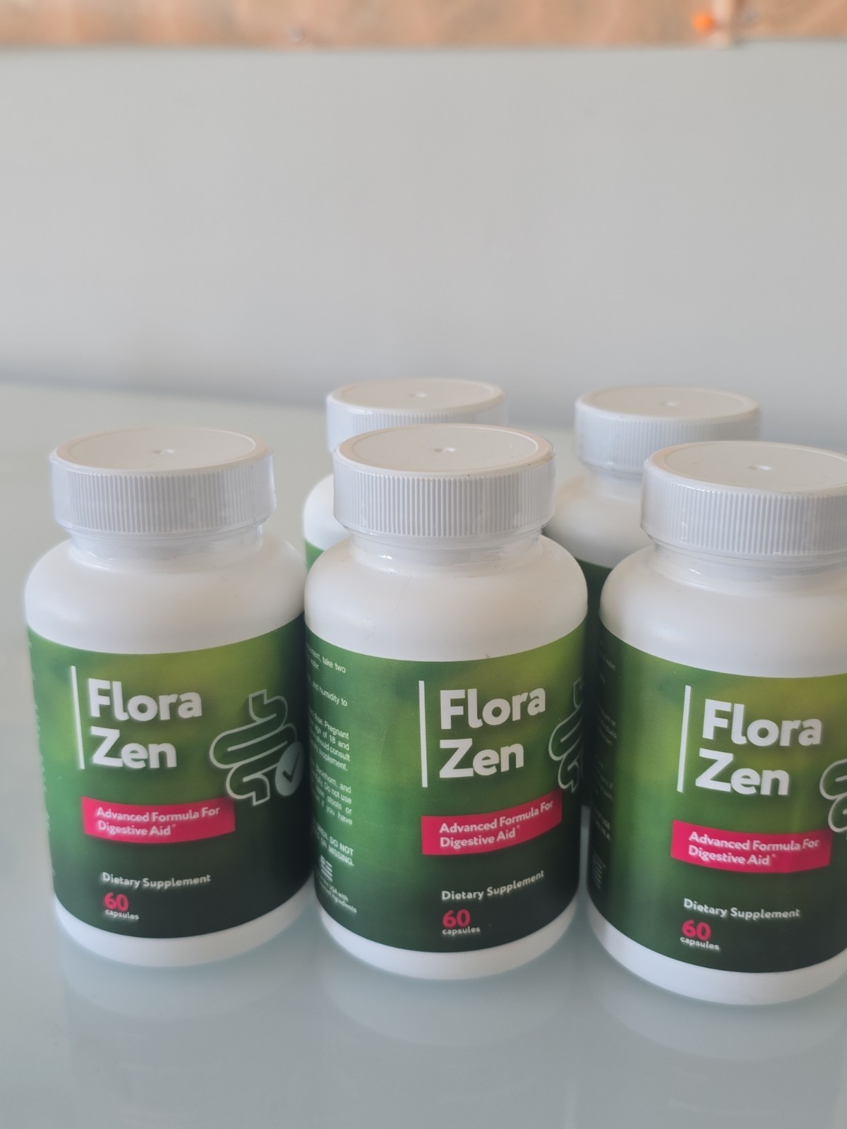 Flora Zen 6 Bottles Advanced Formula / Digestive Aid 60 Capsules Ea. New Sealed