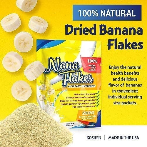 Nana Flakes 100% Dried Banana Natural Remedy 1 Lb. 69 Servings