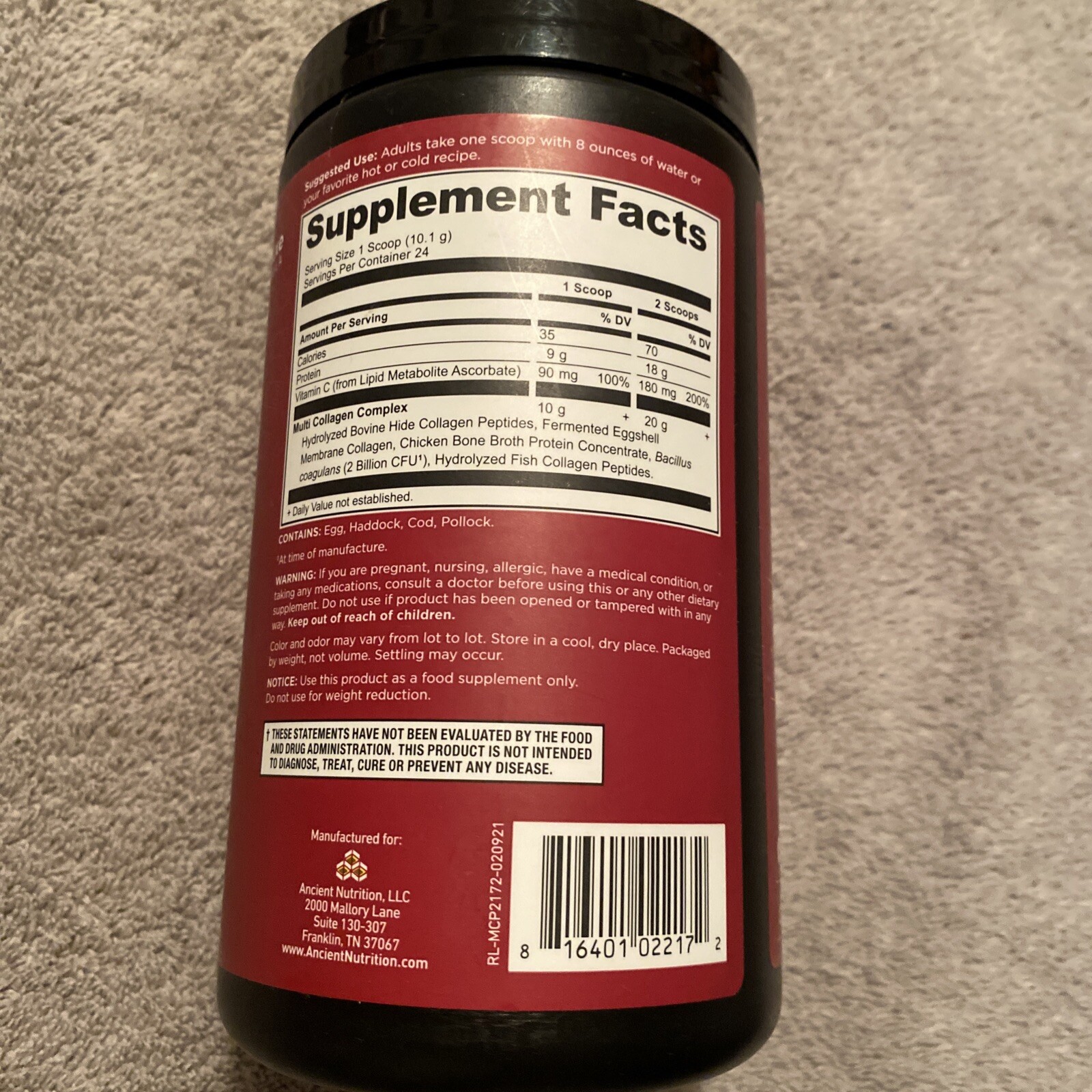 Ancient Nutrition 8.6 Oz Multi Collagen Protein Powder