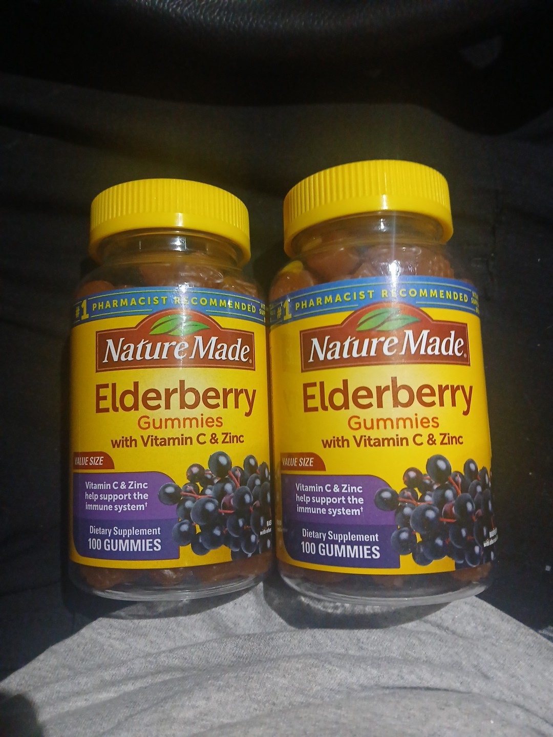 2 Nature Made ELDERBERRY with Vitamin C Zinc 100 GUMMIES Immune Support 09/2026