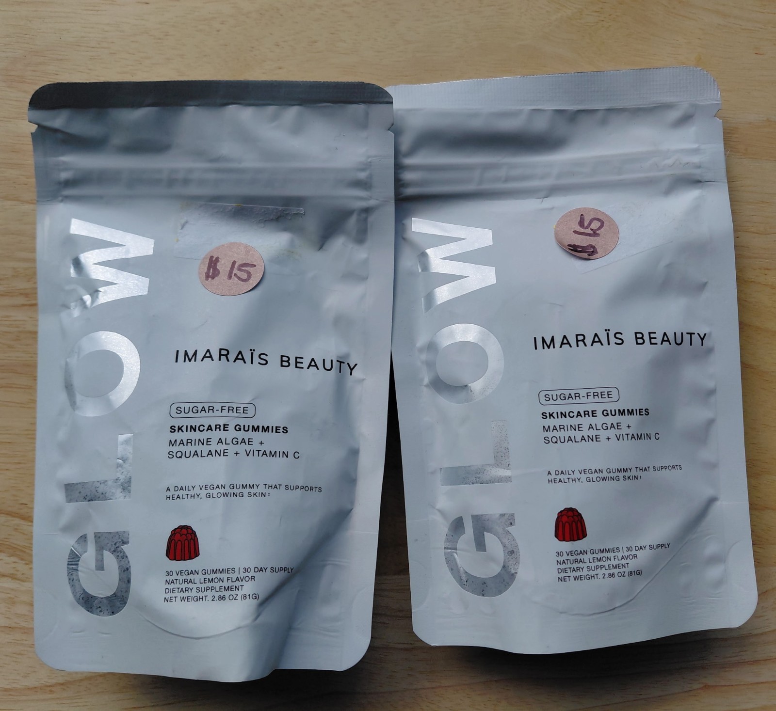 IMARAÏS BEAUTY Glow Skincare Gummies Sugar-Free Vegan Lemon Marine Algae