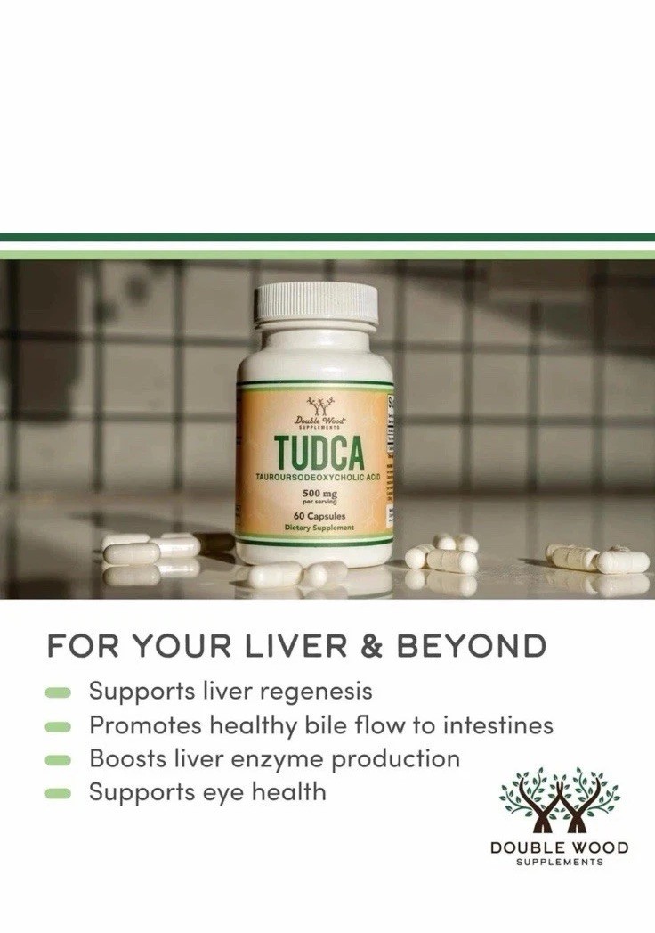 Double Wood Supplements TUDCA 500mg 60 Capsules Liver Health Support