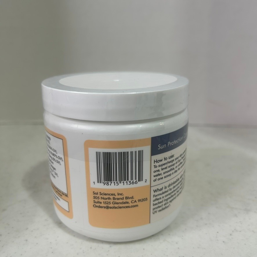 Sol Sciences Sun Powder Drinkable Skin Defense Mocha 30 Day Supply 169g Sealed