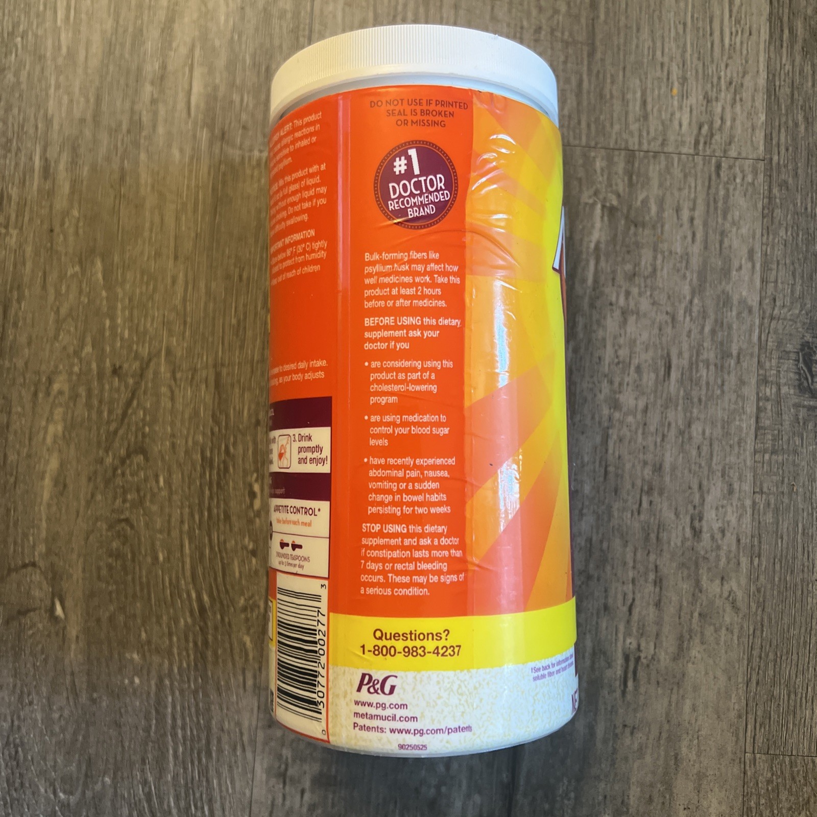 Metamucil 4-in-1 Psyllium Fiber Powder – Unflavored Real Sugar – Exp: 11-2028