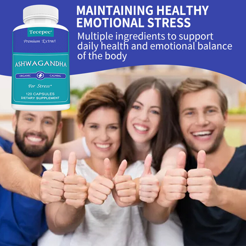 Organic Ashwagandha 1000 mg Dietary Supplement for Stress Calm Anxiety Relief