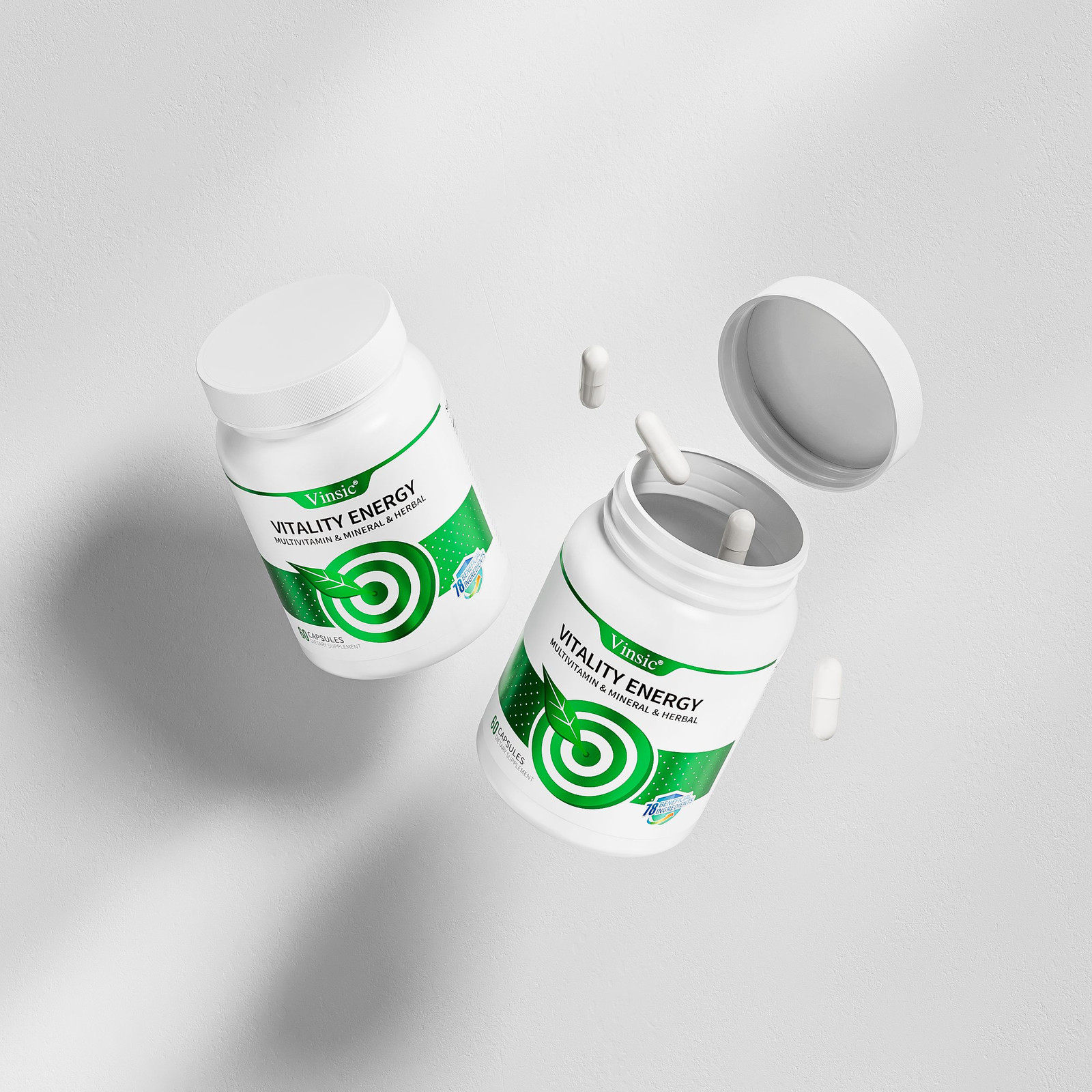 Vinsic Vitality Complex: 60 Capsules with Reishi, Vitamins for Wellness