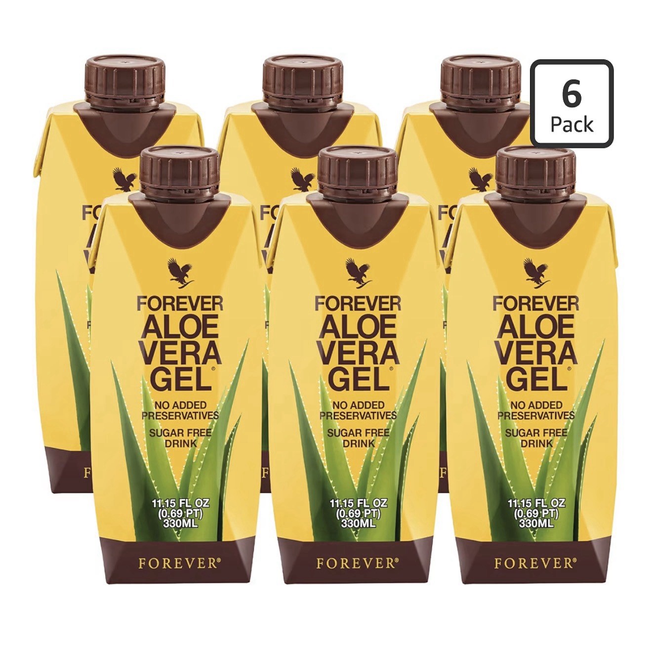 Forever Aloe Vera Sugar-Free Gel Drink No Added Preservatives 330ml 6 Pack