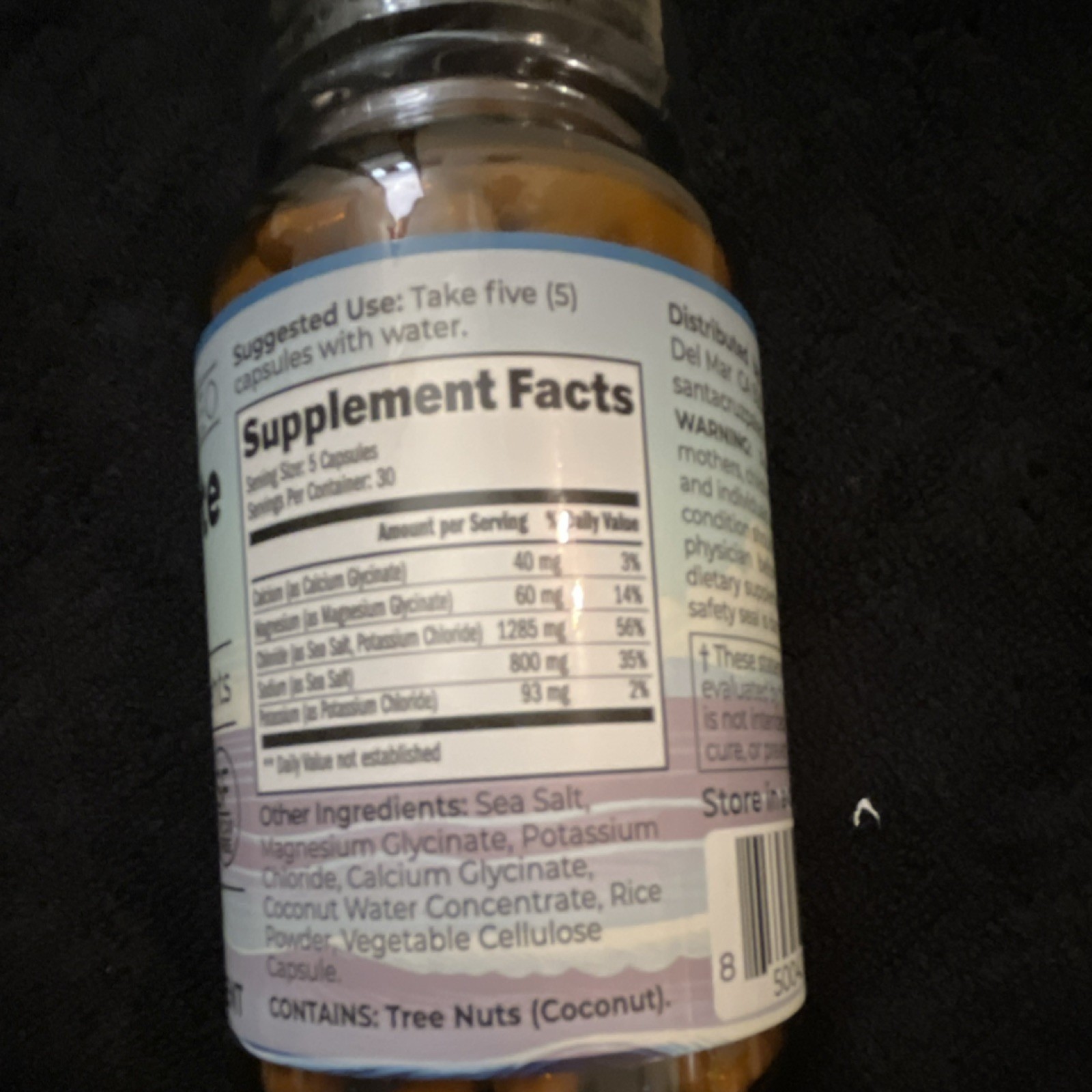 Santa Cruz Paleo Electrolyte Caps Paleo Keto Gluten Free 150 Capsules Adult
