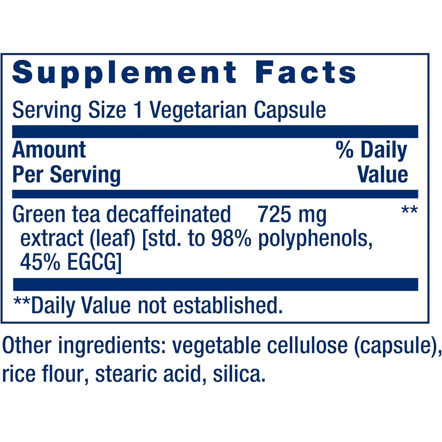 Life Extension Decaffeinated Mega Green Tea Extract 98% Polyphenols,100 Veg Caps