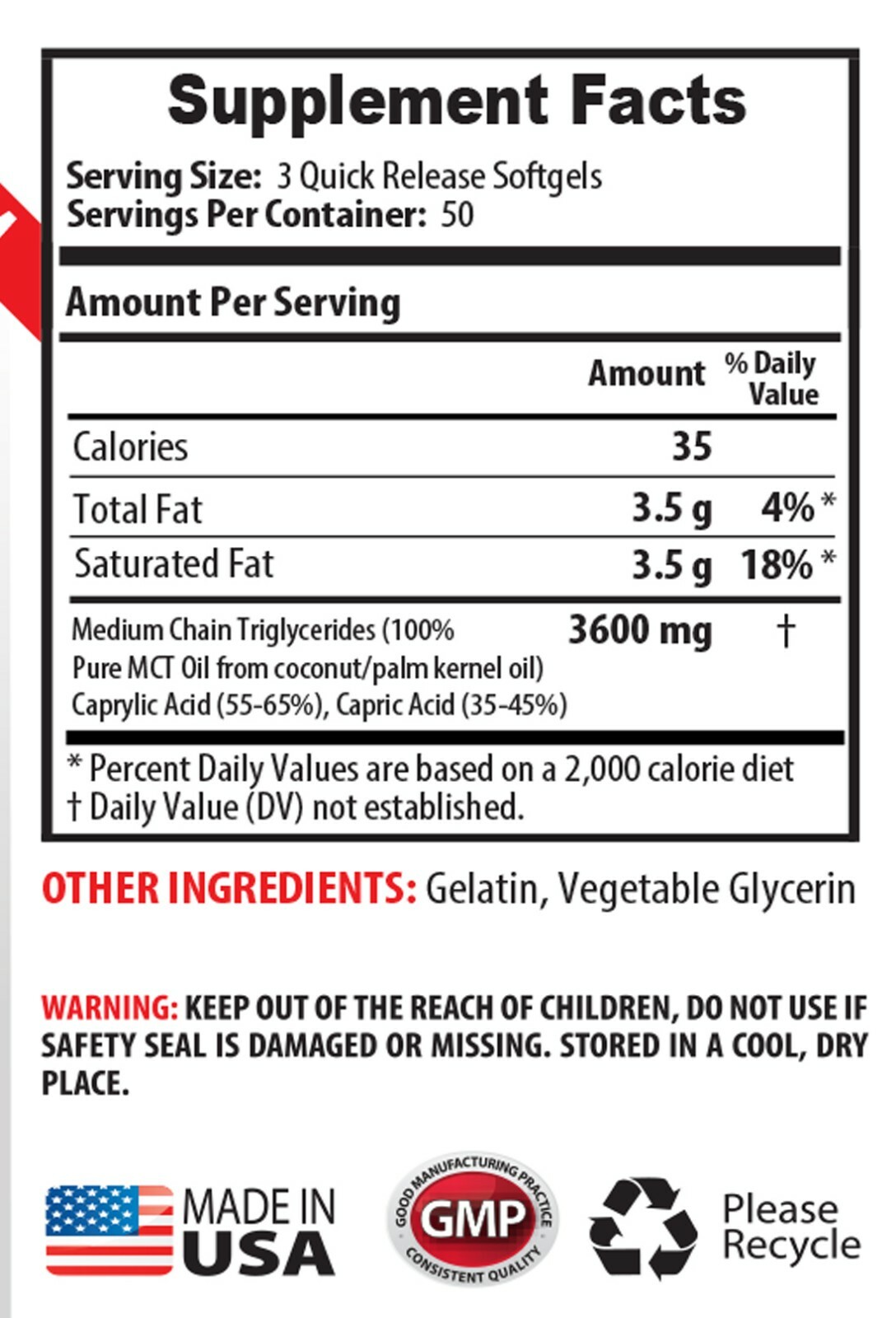 digestion supplements – MCT OIL 3600MG – mct oil brain octane 1B