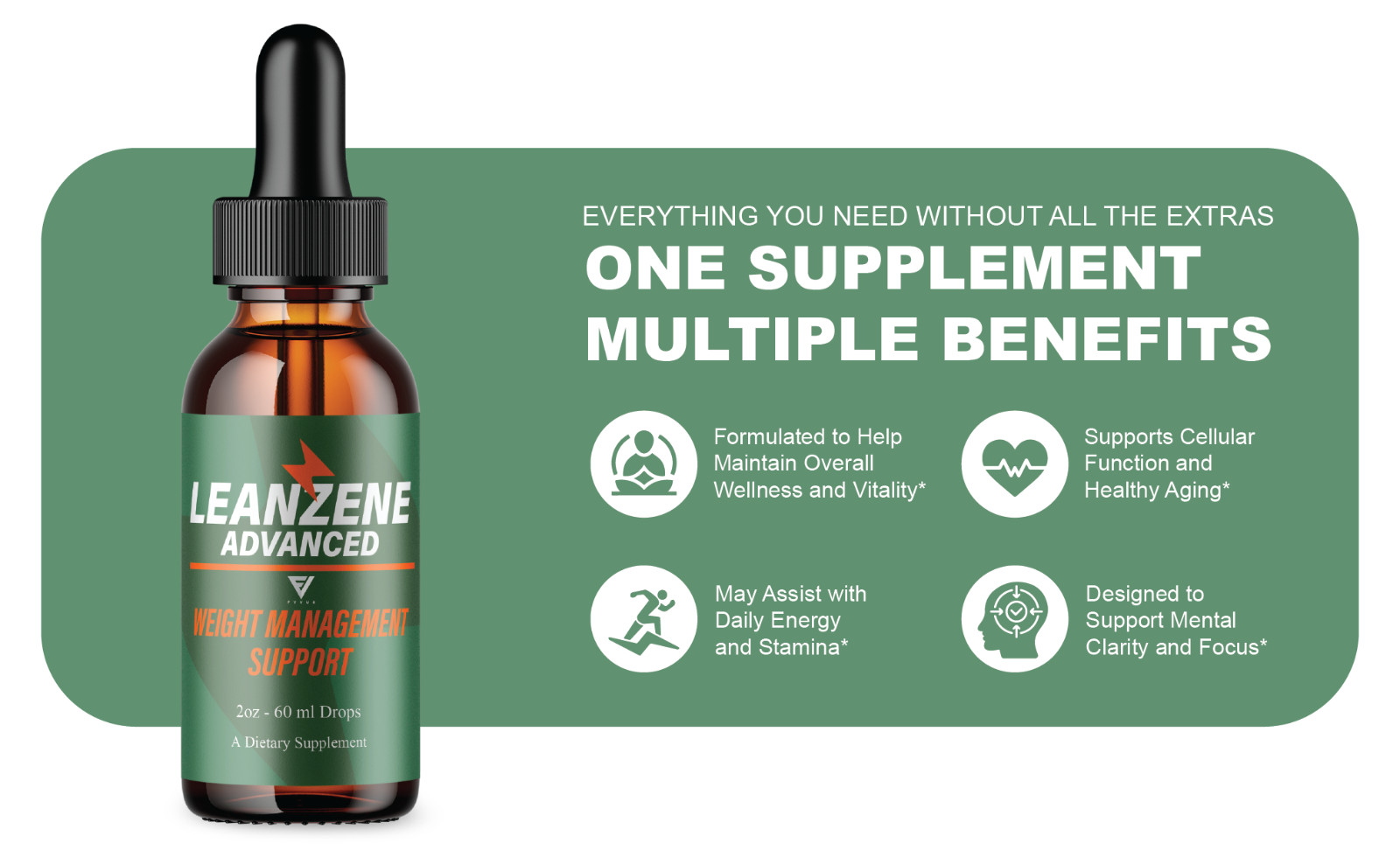 Leanzene Weight Management Support, Leanzene Advanced Drops (2oz)