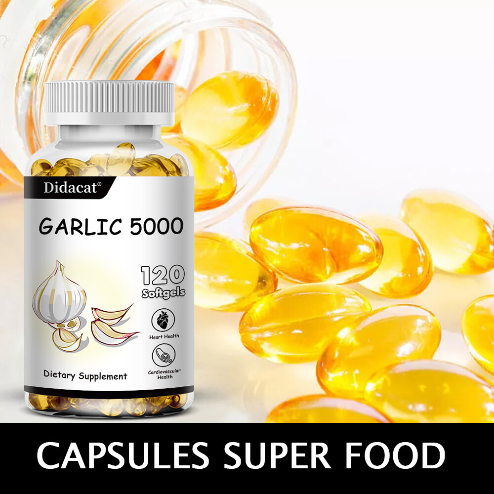 Garlic Fresh Extract 5000 mg Cholesterol Health supp Antioxidant Pills gel