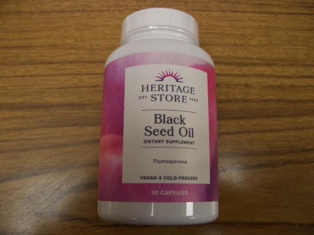 Black Seed Oil by Heritage Store 650mg per cap 90 Veg Capsules Best By 2/28
