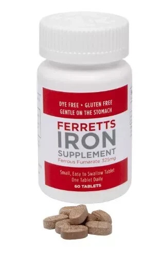 Ferretts Easy to Swallow Iron Supplement – 60 Tablets EXP 04/2026