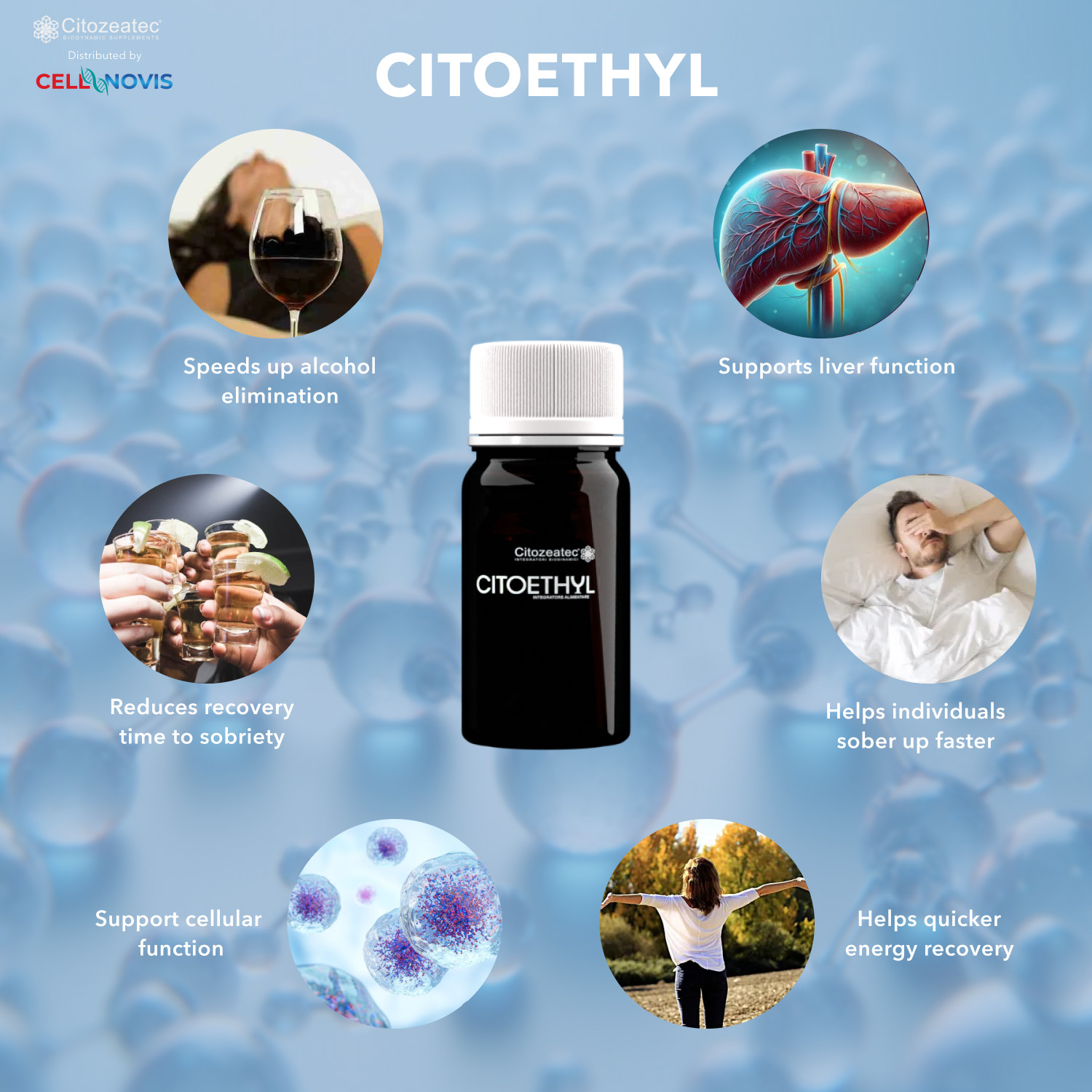 CITOETHYL – Speeds Up Alcohol Elimination – Hangover Support – 3 Bottles