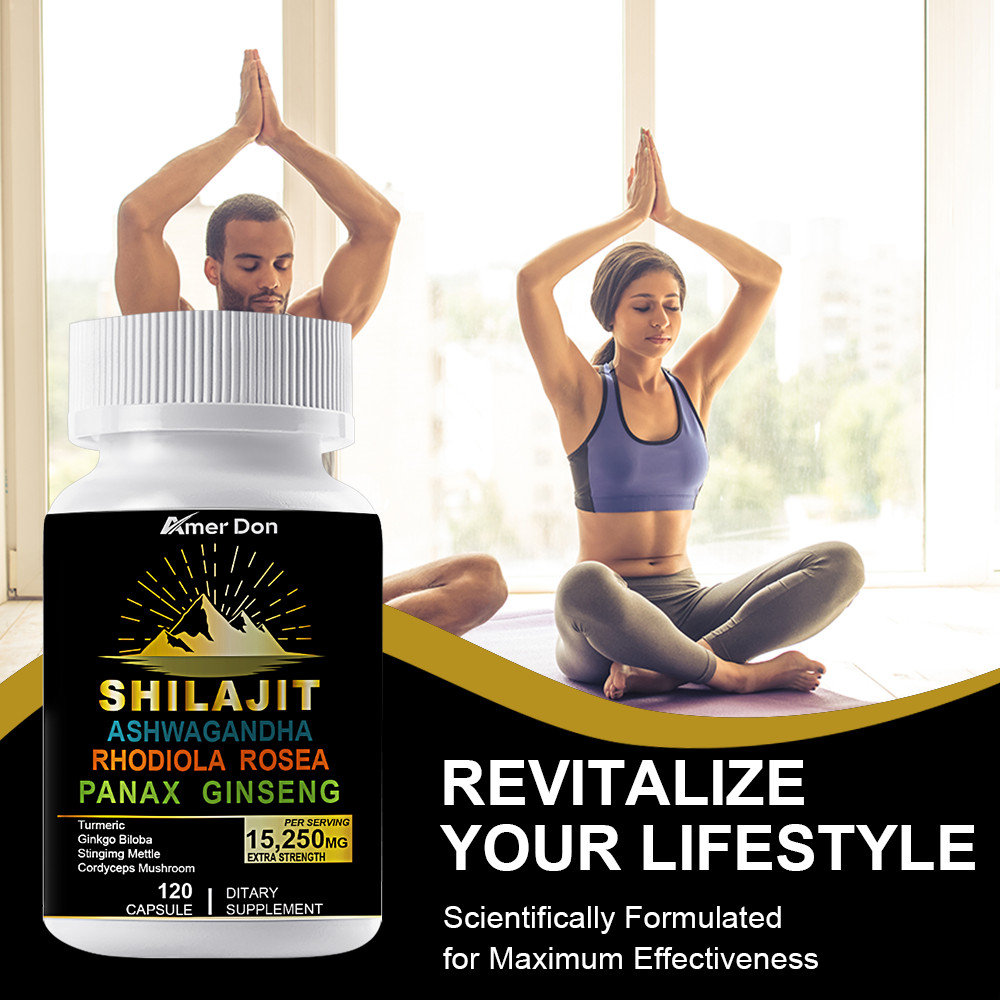 Himalayan Shilajit 9000mg 120 Caps 100% Pure Extract Fulvic Acid Best Shilajit
