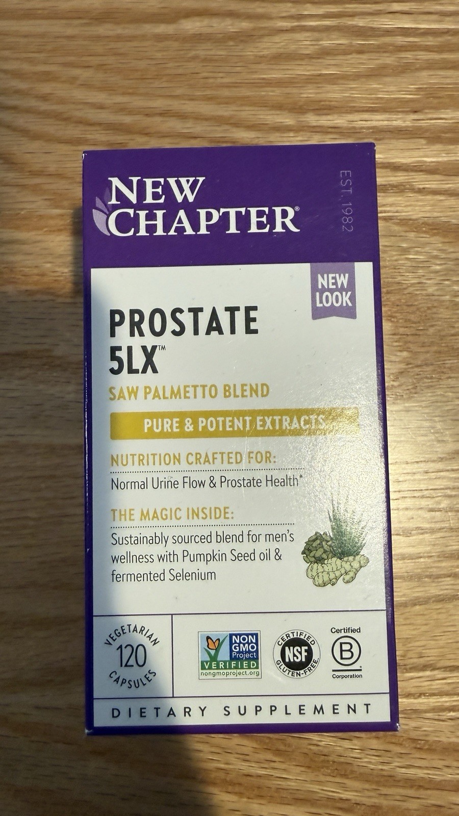 New Chapter Prostate 5LX Saw Palmetto 120 Capsules Non-GMO Vegetarian