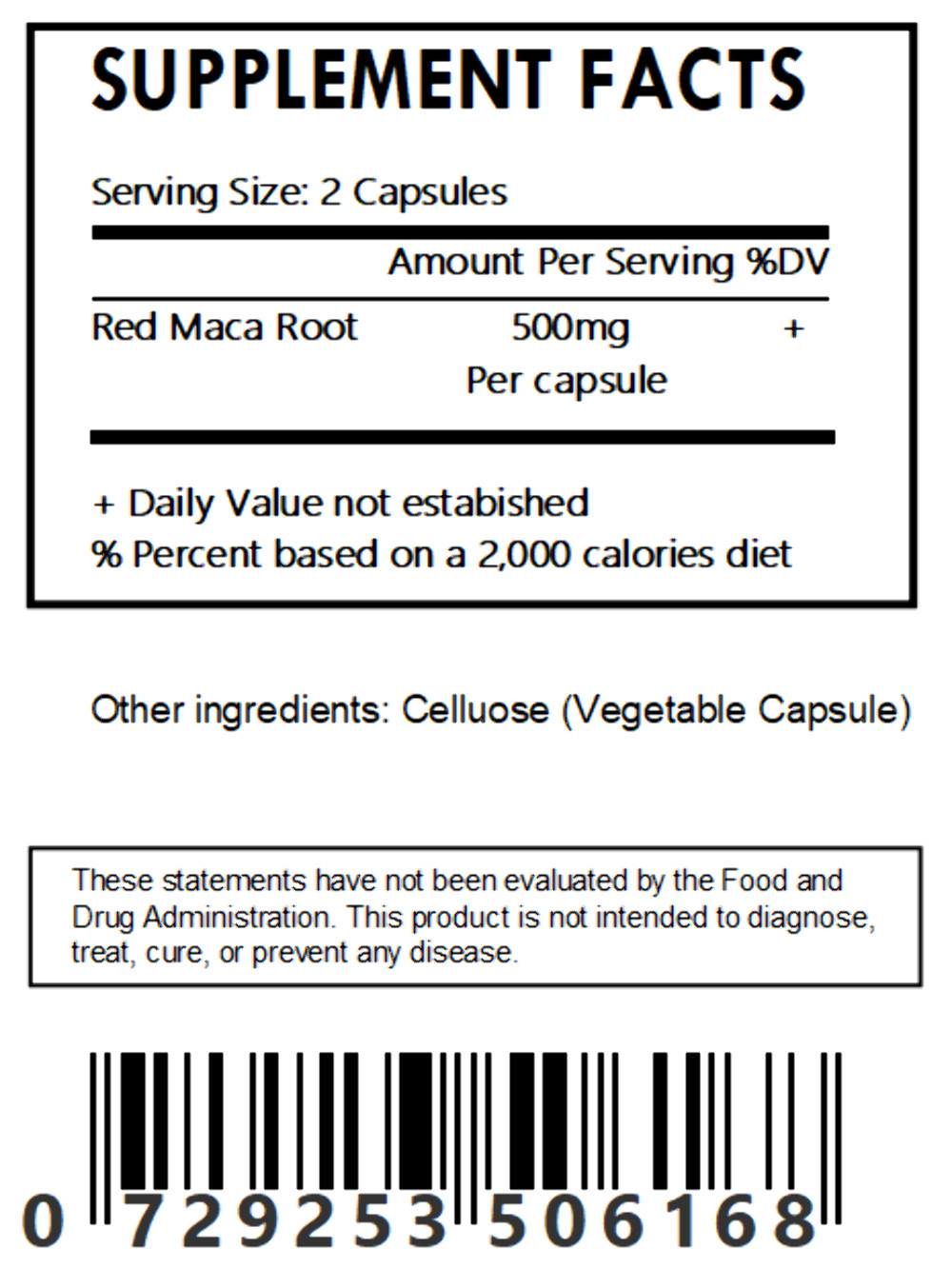Red Maca Root Capsules – Organic – Bulk
