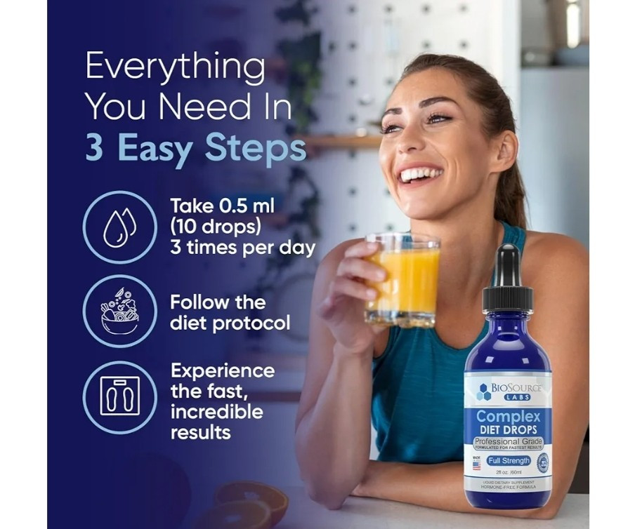BioSource Labs Complex Diet Drops – Natural Weight Management Drops Unisex 2 oz