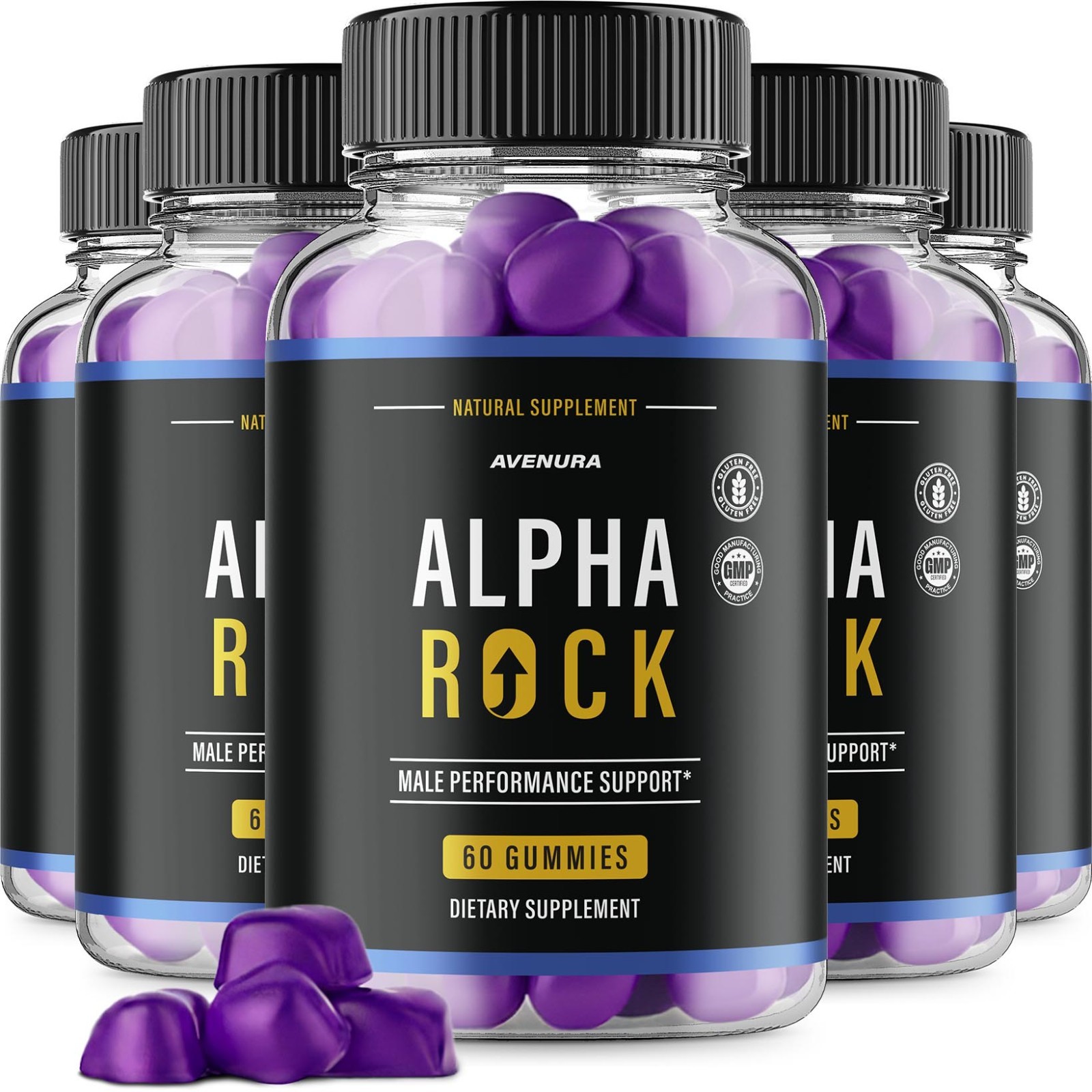 (5 Pack) Alpha Rock Men Gummies – AlphaRock Gummy Natural Blend Advanced Formula